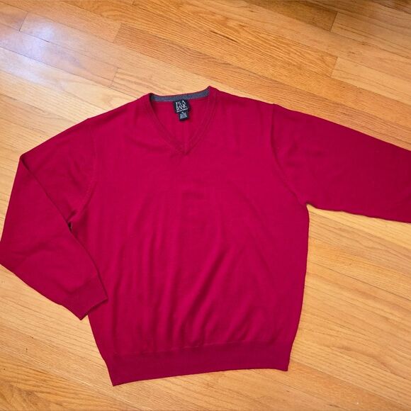 100% Merino Wool Jos. A. Bank sweater size 2XL Red - Picture 1 of 4